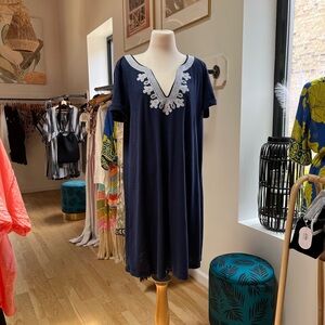 Lilly Pulitzer 🏝️ Maisy Navy & White Tee Shirt Dress, EUC, XL